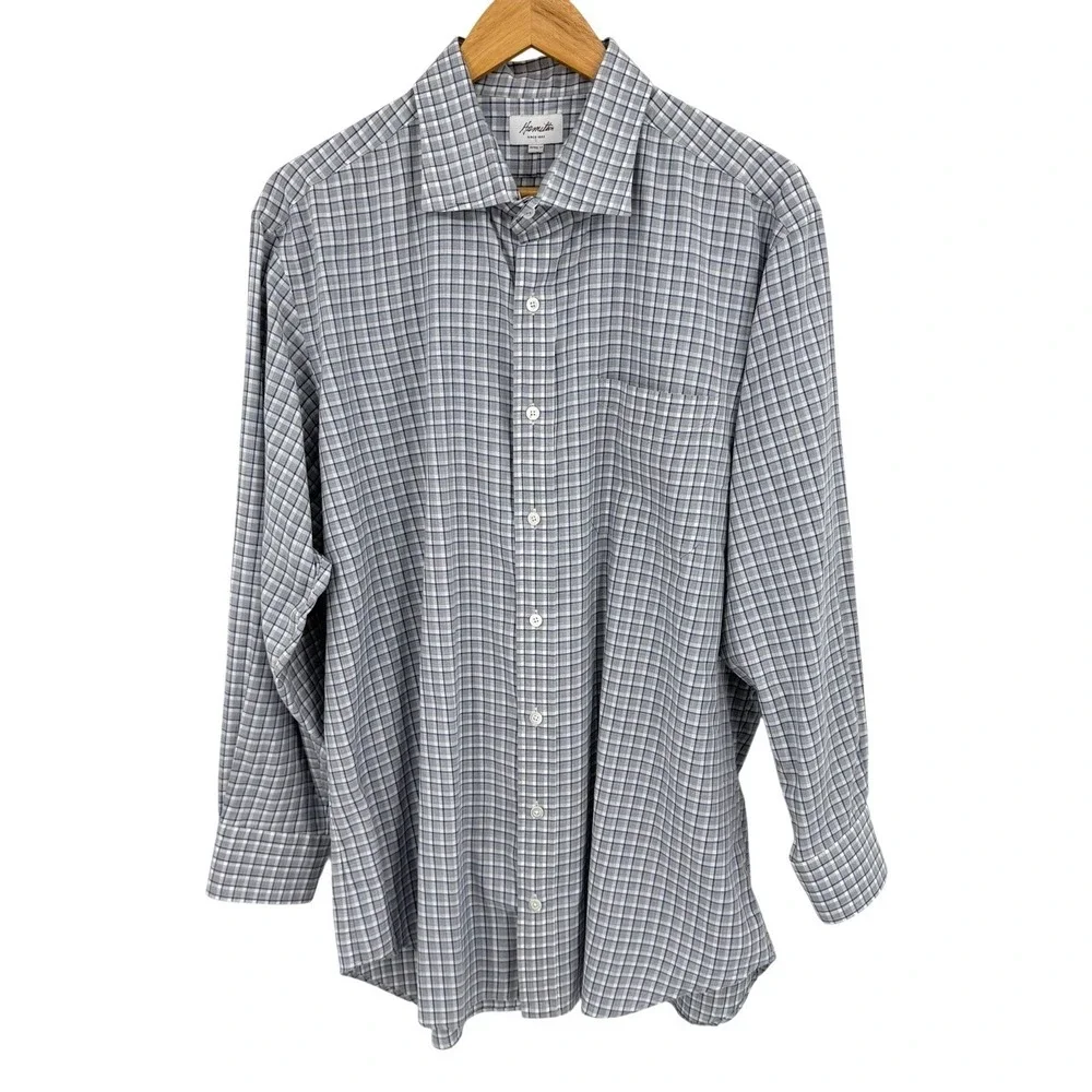 Hamilton Dress Shirts Mens XXL Lot of 4 Button Down Long Sleeve Plaid Gingham - Picture 3 of 14